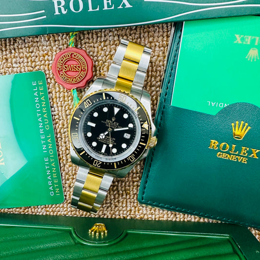 Rolex Sea-Dweller Deepsea Automatic Dual Tone Color with Black Dial Stainless Steel Chain Men’s Watch