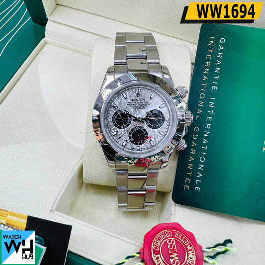 Rolex Daytona Meteorite Silver Dial Automatic Stainless Steel Chain Men’s Watch