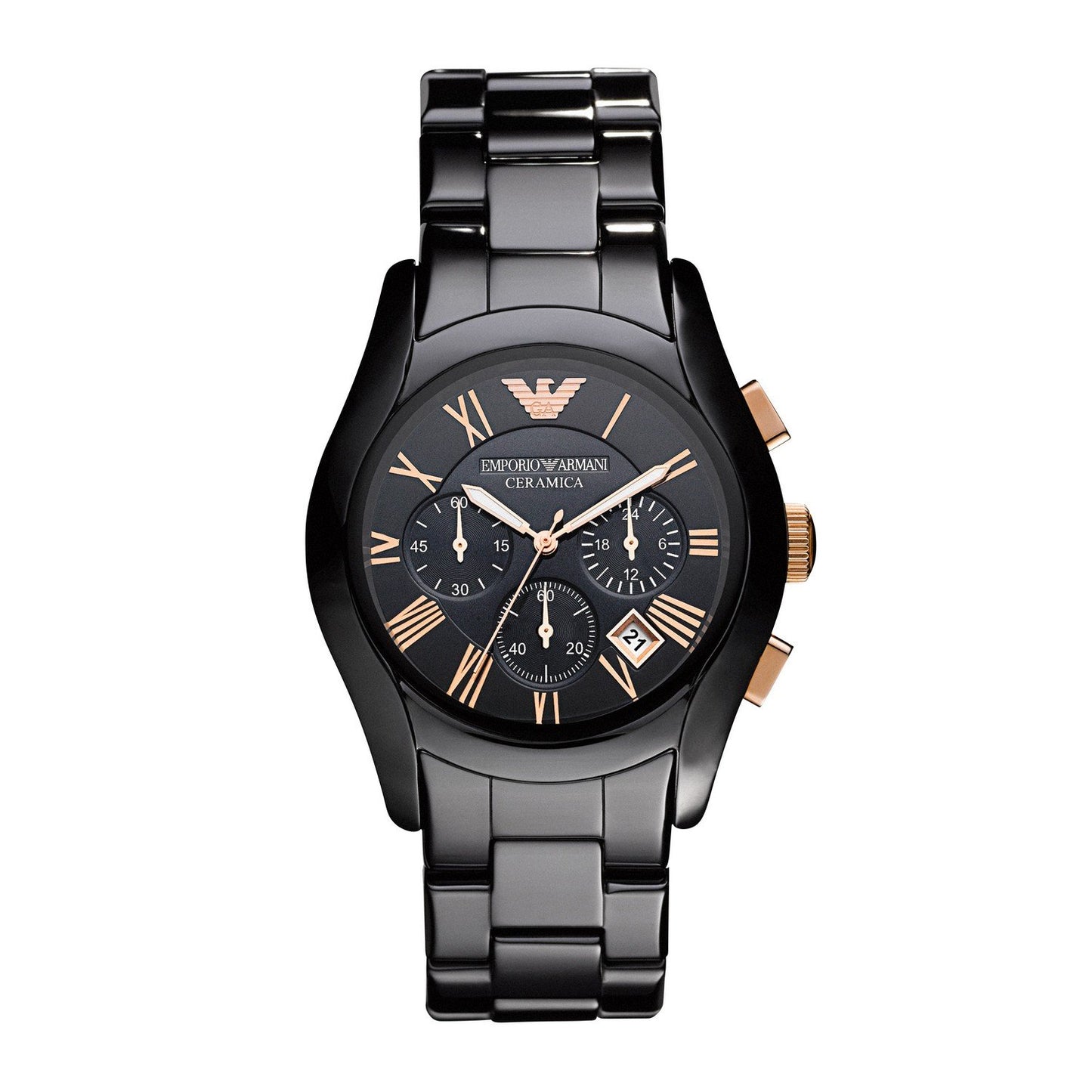 Emporio Armani AR1410 Chronograph Quartz Black Ceramic Chain Men’s Watch
