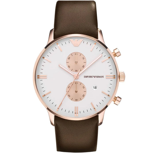 Emporio Armani AR0398 Chronograph Quartz Genuine Leather Belt Men’s Watch