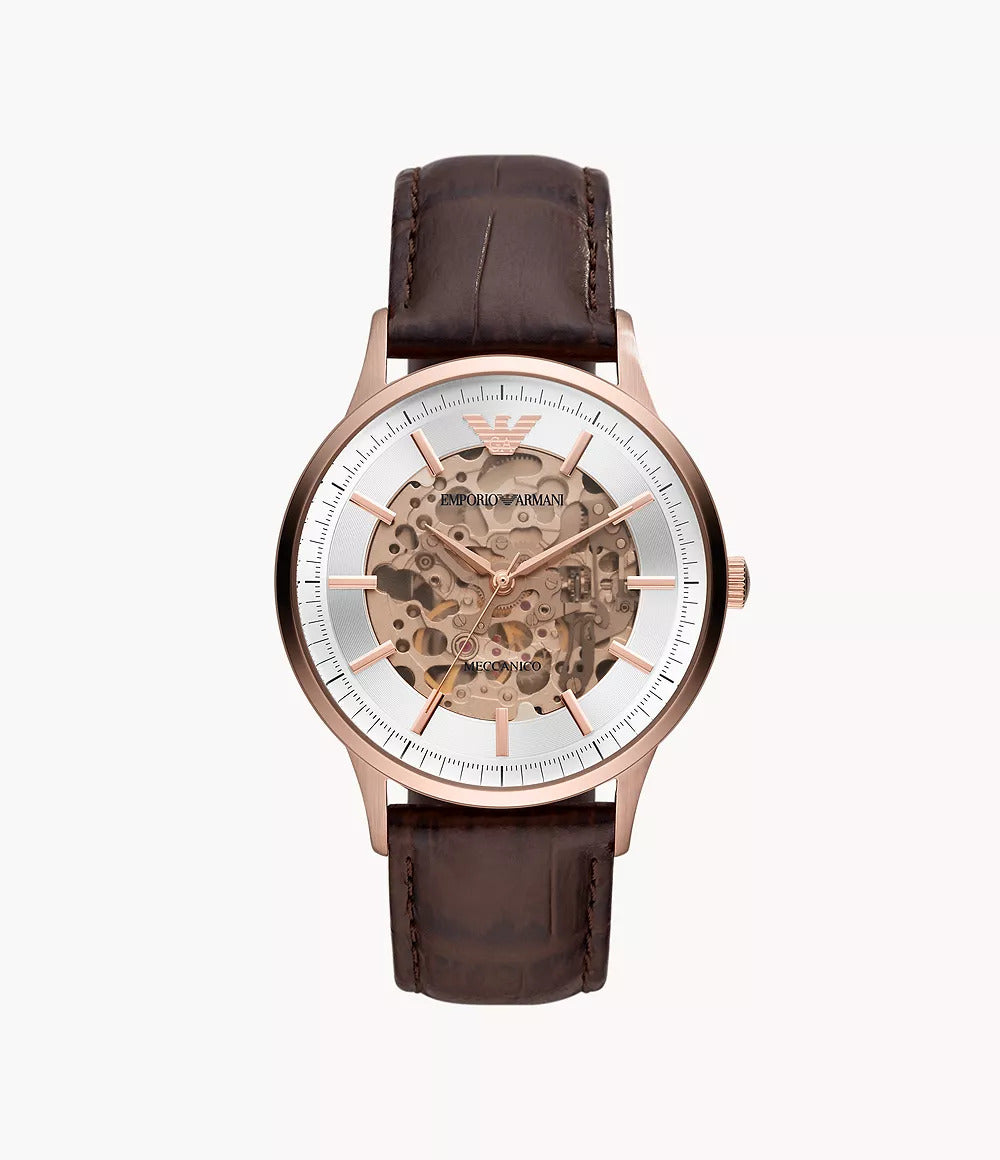 Emporio Armani AR60039 Automatic Genuine Leather Strap Men’s Watch