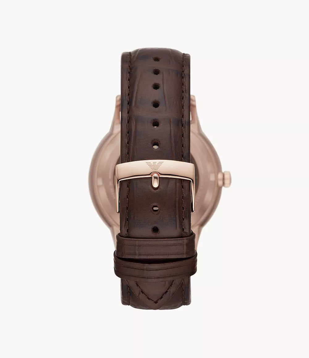 Emporio Armani AR60039 Automatic Genuine Leather Strap Men’s Watch