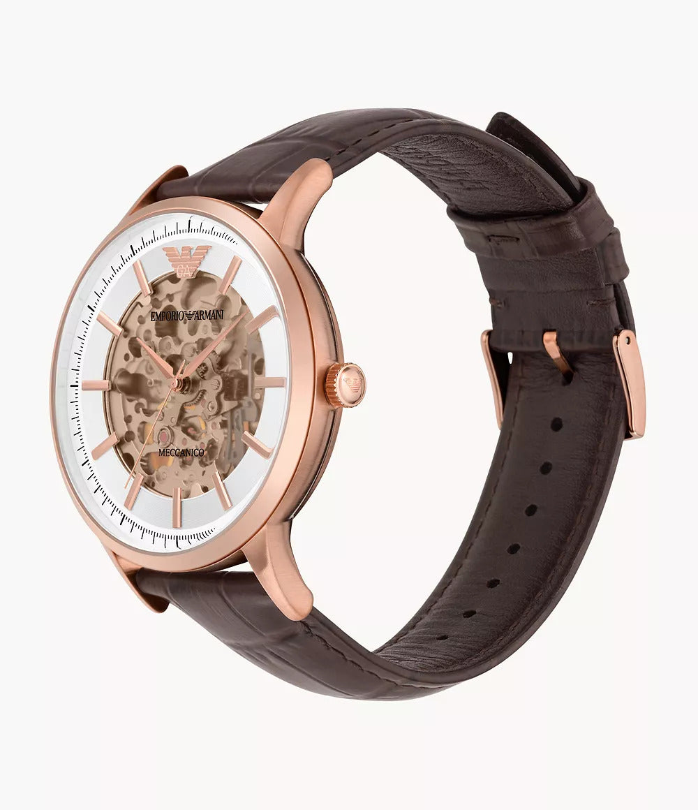 Emporio Armani AR60039 Automatic Genuine Leather Strap Men’s Watch