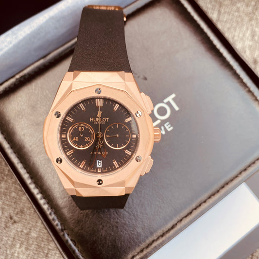 Hublot BigBang Geneve Rose Gold Stainless Steel quartz movements Silicone Strap Europe Standard Watch For Men's