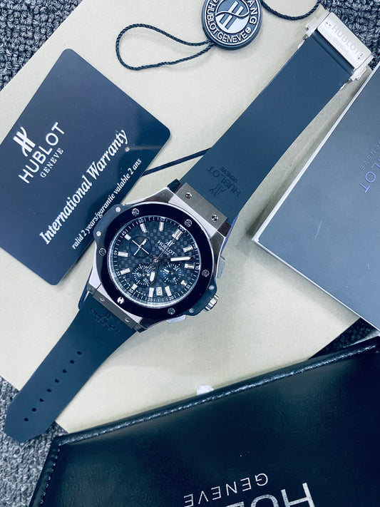 Hublot BigBang Geneve Black Stainless Steel quartz movements Silicone Strap Europe Standard Watch For Men