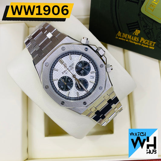 Audemars Piguet Royal Oak Chronograph Quartz Silver Color Stainless Steel Men's Watch