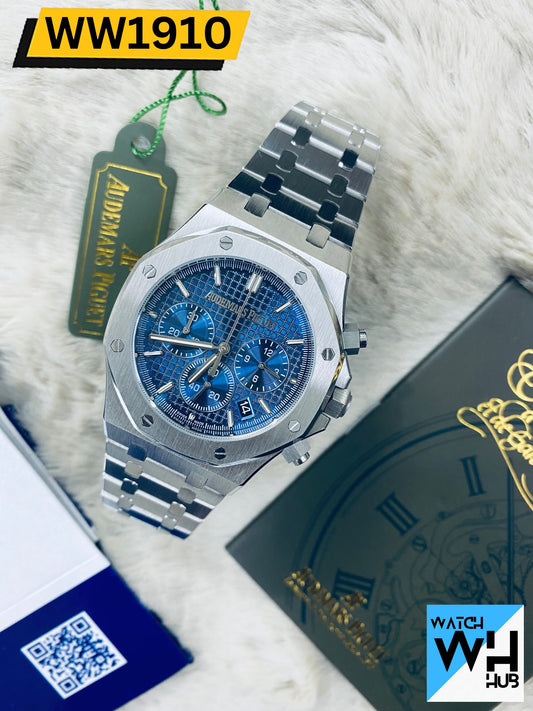 Audemars Piguet Royal Oak Chronograph Quartz Blue Dial Stainless Steel Men's Watch