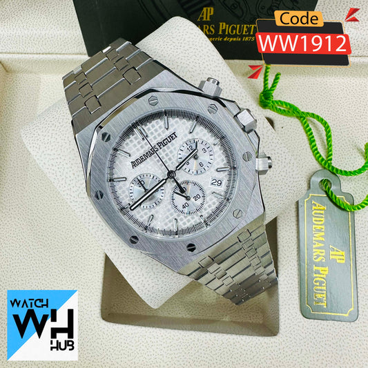Audemars Piguet Royal Oak Chronograph Quartz Silver Dial Stainless Steel Men's Watch