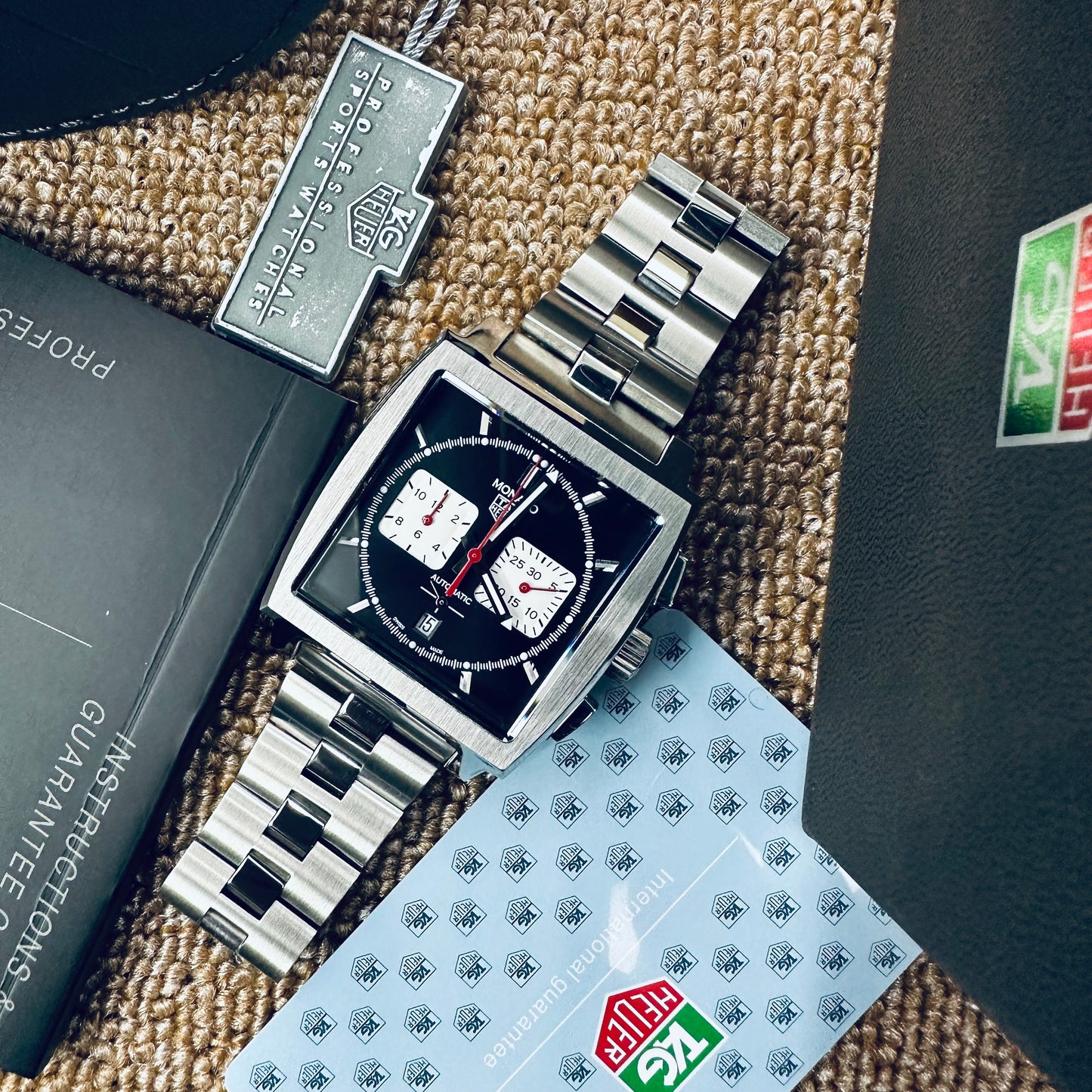 Tag Heuer Monaco Quartz Chronograph Men’s Stainless Steel Chain Watch