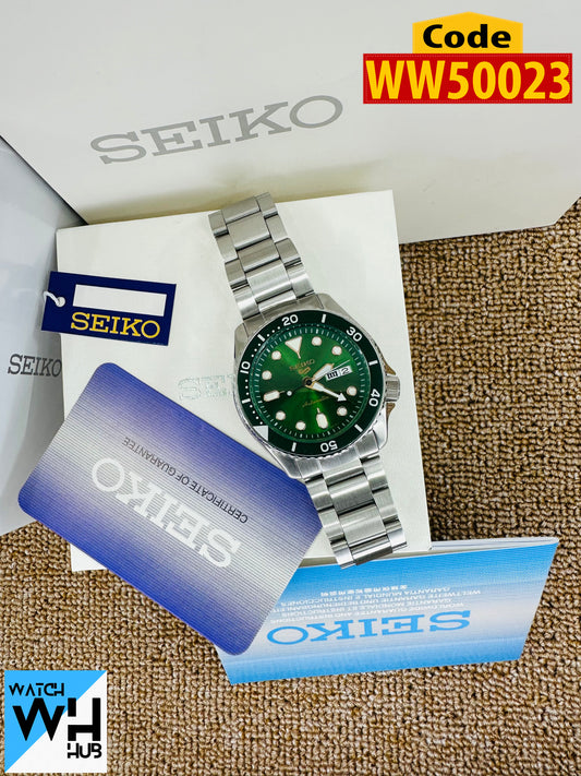 SEIKO SRPD51 5 Sports Green Dial Stainless Steel Chain Men's watch