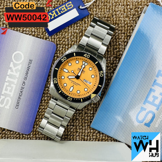 Seiko 5 Sports SBSA009 Orange Automatic Stainless Steel Chain Men's Watch