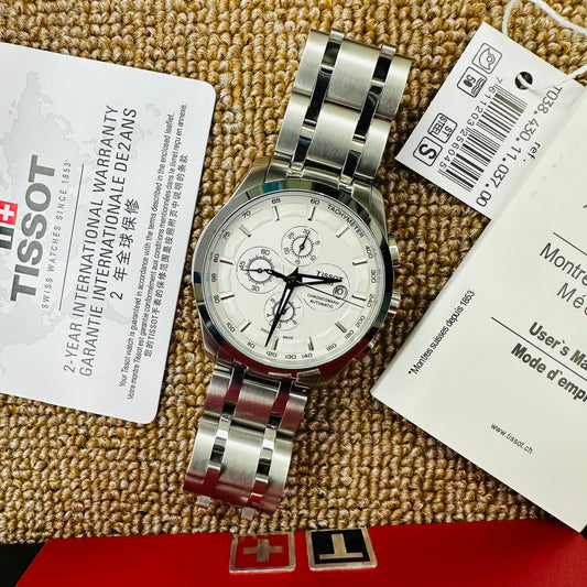 Tissot Courturtier Chronograph White Dial Automatic Stainless Steel Men’s Watch
