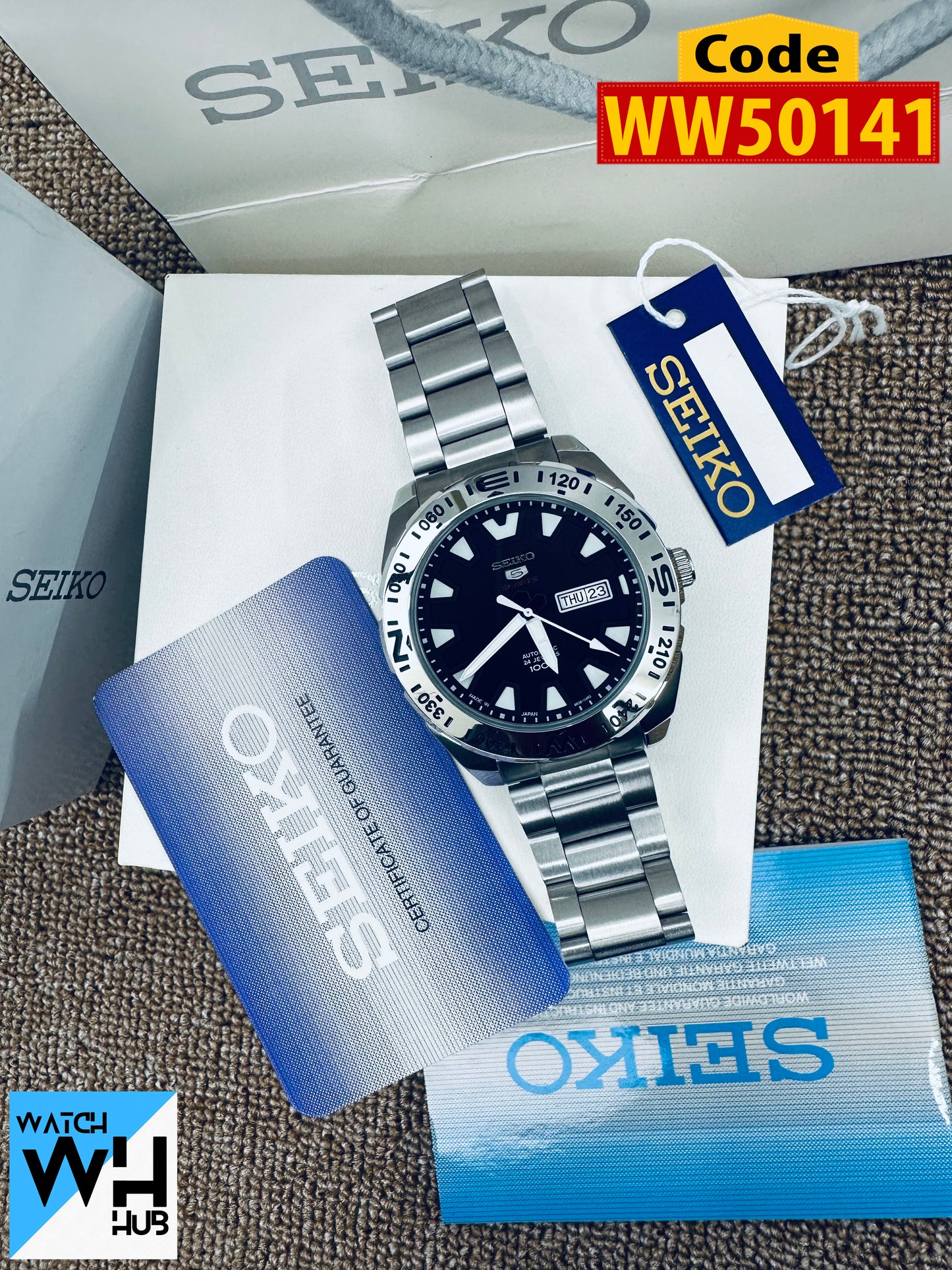 Seiko5 Sports Men's SRP747J1 Automatic Full Silver Stainless Steel Men's Watch