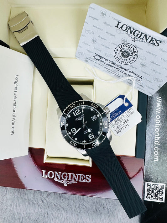 Longines Hydro Conquest Silver Color Automatic Silicon Strap Men’s Watch