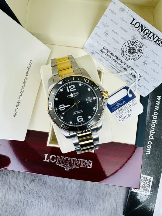 Longines Hydro Conquest Silver & Gold Color Automatic Stainless Steel Chain Men’s Watch