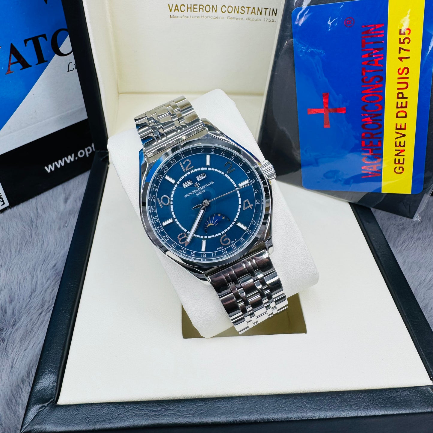 Vacheron Constantin Fiftysix Complete Calendar Automatic Stainless Steel Chain Men’s Watch