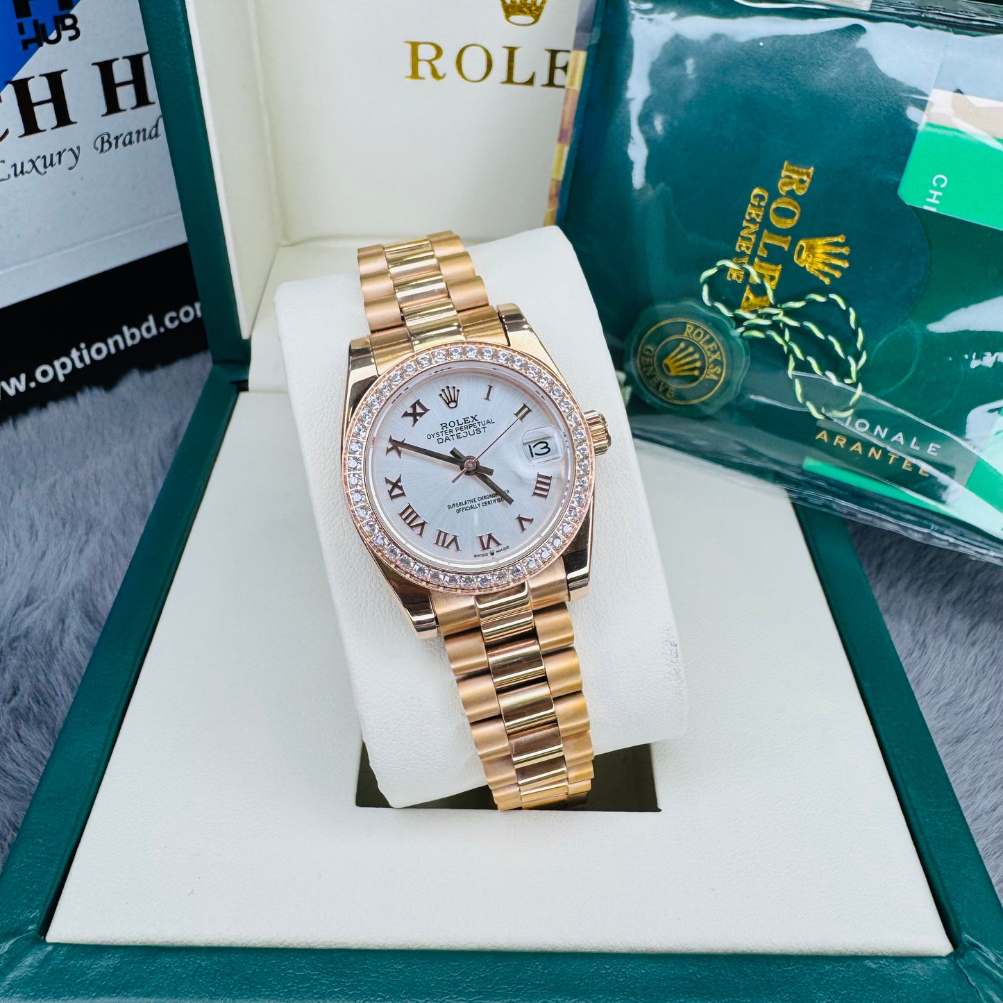 Rolex Lady Date-just Rose Gold Tone Automatic Stainless Steel Chain Lady’s Watch