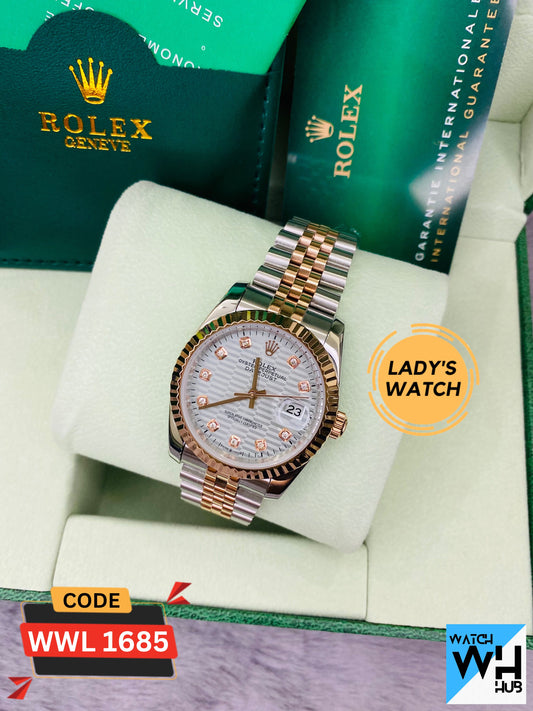 Rolex Datejust Rose Gold & Silver Automatic Stainless Steel Chain Lady’s  Watch