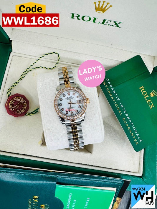 Rolex Datejust Rose Gold & Silver Automatic Stainless Steel Chain Lady’s  Watch