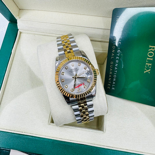 Rolex Datejust Silver & Gold Automatic Stainless Steel Chain Lady’s  Watch