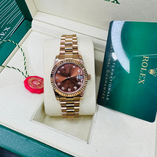 Rolex Datejust Rose Gold Automatic Stainless Steel Chain Lady’s  Watch