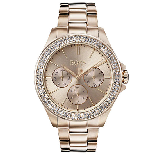 Hugo Boss HB1502443 Premiere Champagne Dial Quartz Stainless Steel Women’s Watch