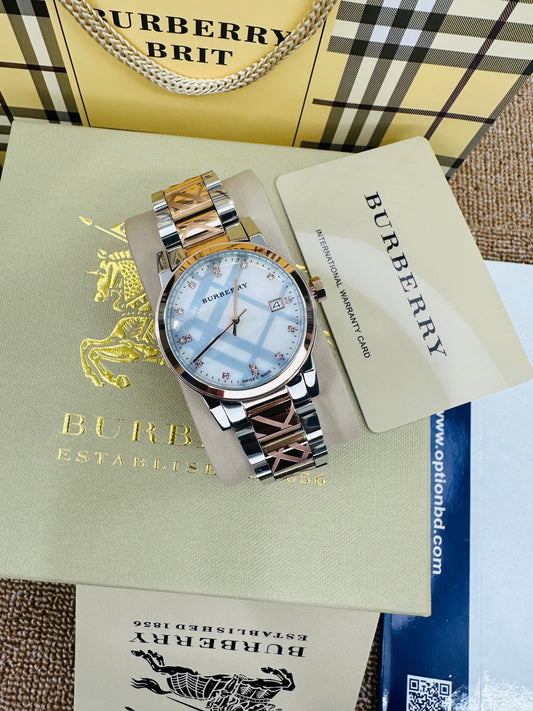Burberry Dualtone Quartz Stainless Steel Chain Ladies Watch