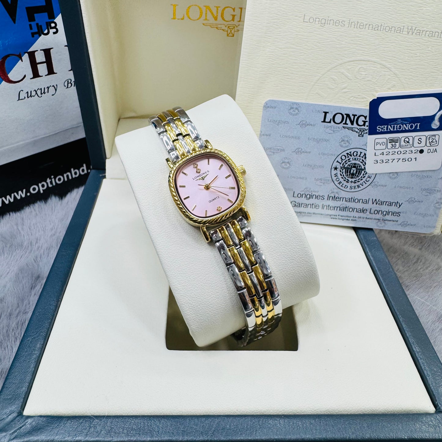 Longines Vintage Collection Quartz Two-Tone Stainless Steel Case & Chain Lady’s Watch