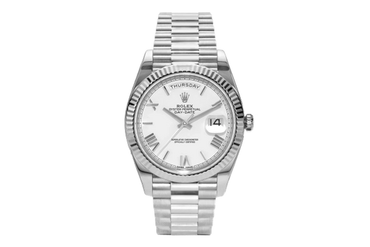 Rolex Day-Date 40mm M-228239 Stainless Steel White Dial Chain Men’s Watch