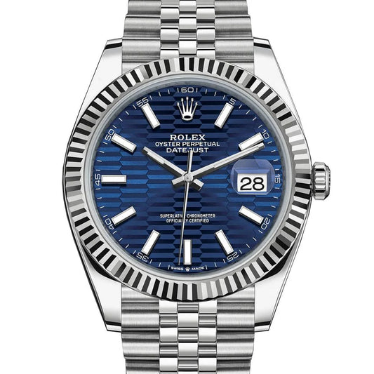 Rolex Datejust 126334 Blue-Motif Dial Jubilee Bracelet 41mm Men’s Watch
