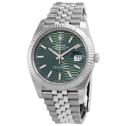 Rolex Datejust 126334 Mint Green-Motif Dial Jubilee Bracelet 41mm Men’s Watch