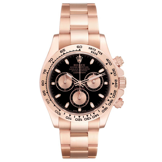 Rolex Daytona 116505 Rose Gold Black Dial 40mm Swiss Grade Men’s Watch