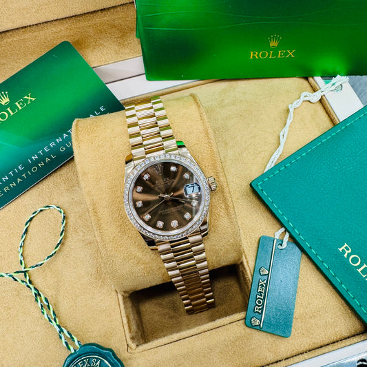 Rolex Datejust M278285RBR-0006 Oyster 31 mm Everose gold & diamonds Swiss Grade Ladies Watch