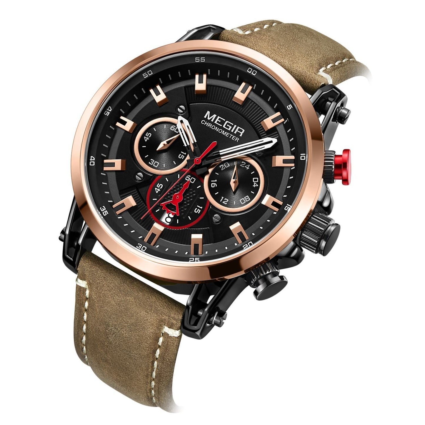 Megir ML2085GB-REBN-1N0 Chronograph Quartz Brown Genuine Leather Men’s watch