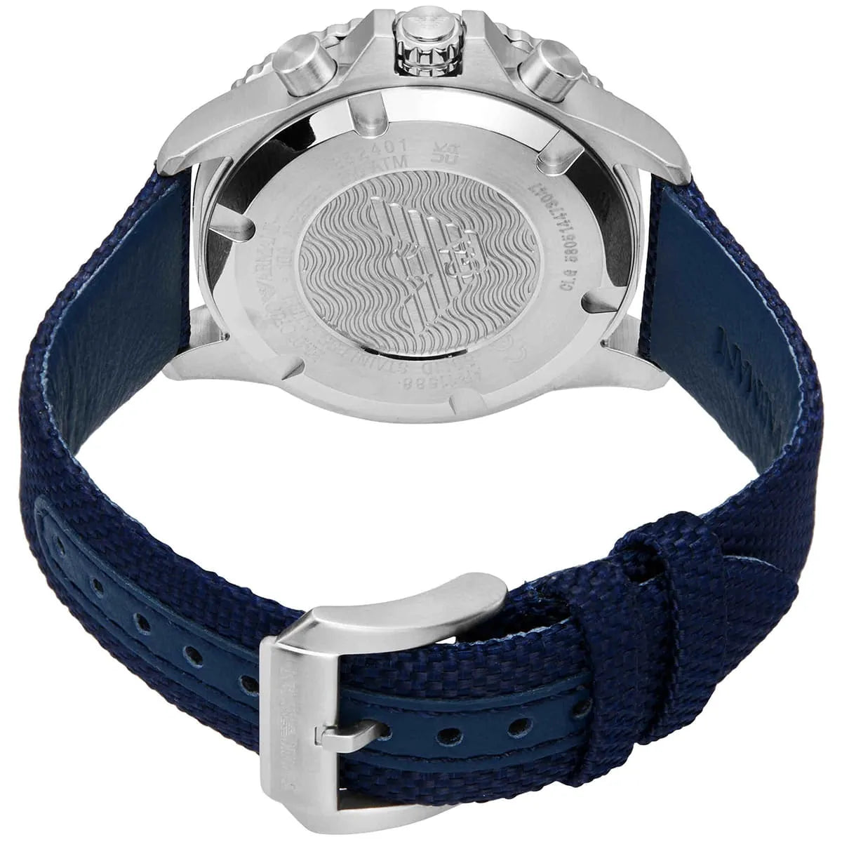 Emporio Armani AR11588 Chronograph Quartz Blue Dial Stainless Steel Silicon Strap Men’s Watch