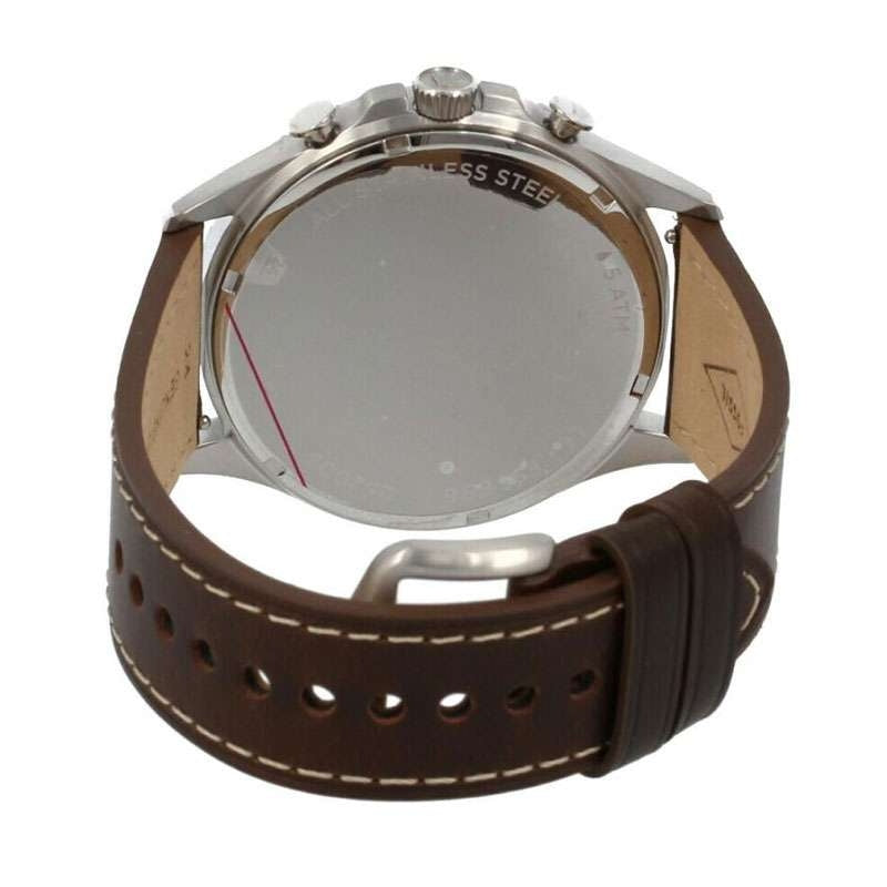 Fossil Forrester FS5696 Chronograph White Dial Quartz Genuine Leather Strap Men’s Watch