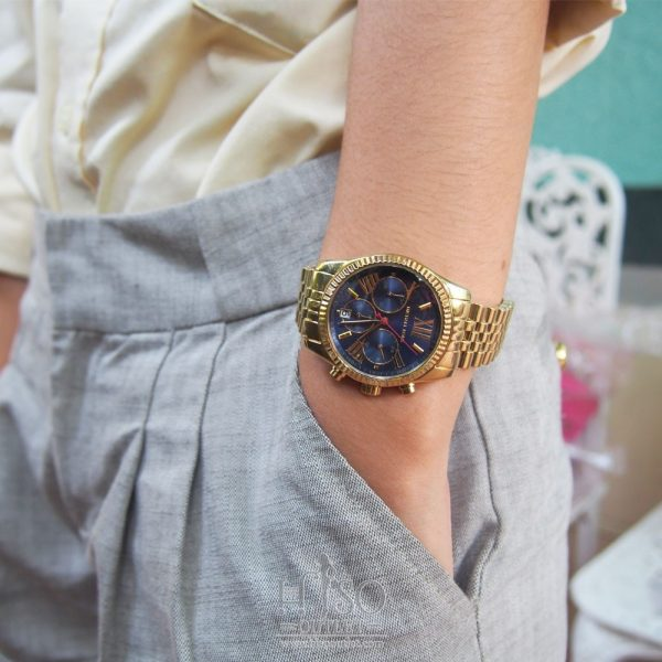 Michael Kors Lexington MK6206 Chronograph Quartz Blue Dial Stainless Steel Chain Ladies Watch