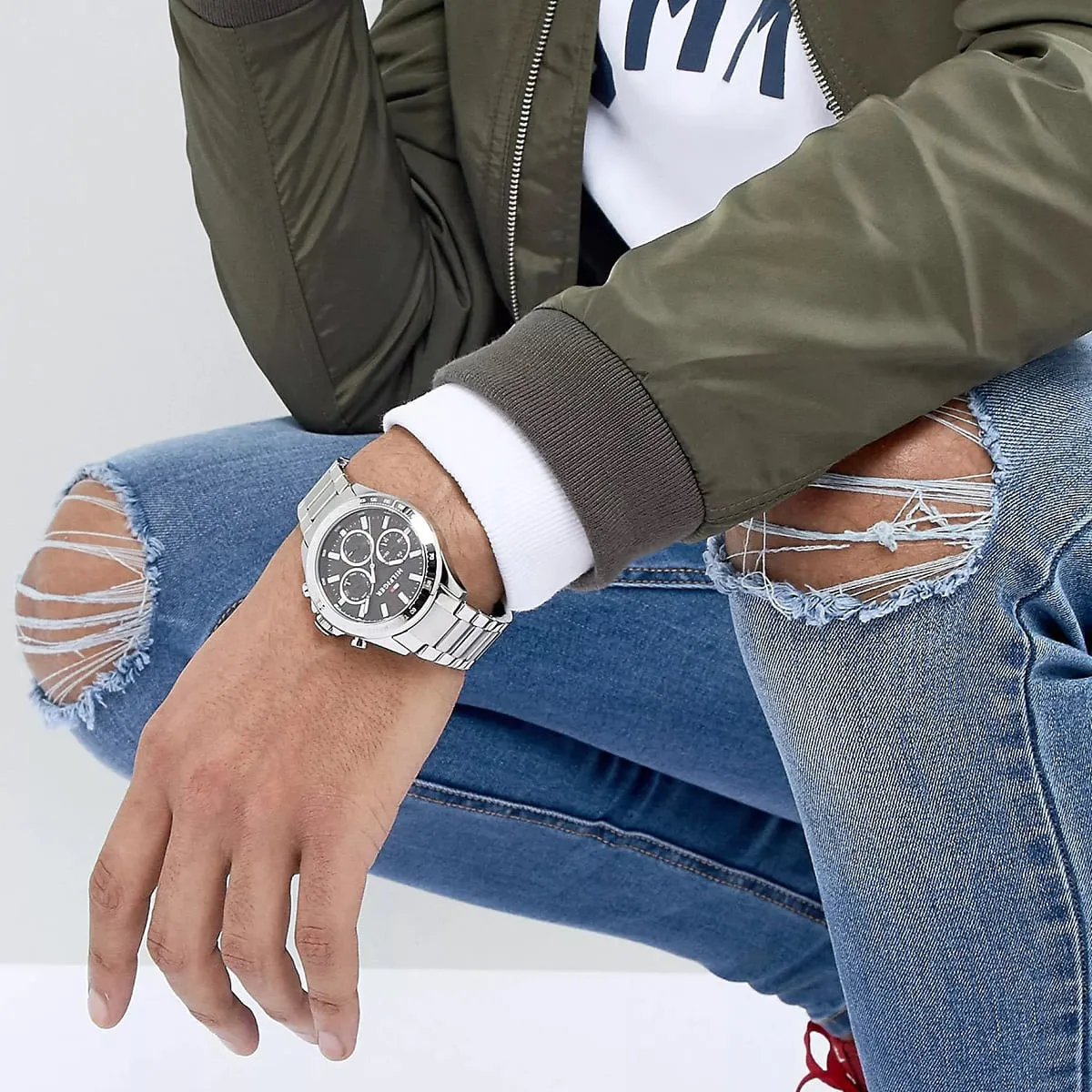 Tommy Hilfiger Hudson 1791229 Chronograph Quartz Brown Dial Stainless Steel Chain Men’s Watch