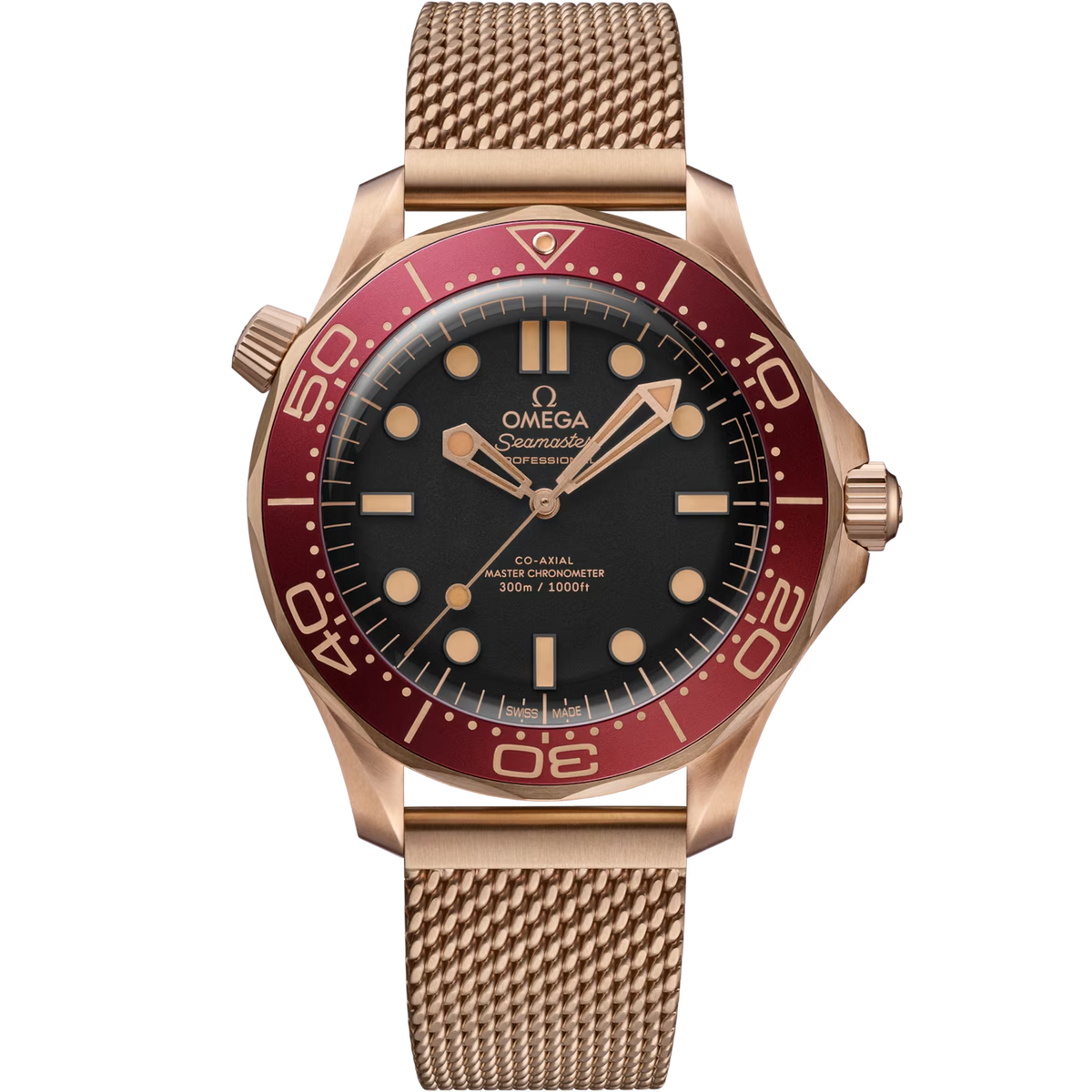 Omega Seamaster Professional Diver 300M Co-Axial Master Chronometer Automatic Stainless Steel Mesh Chain Men's Watch