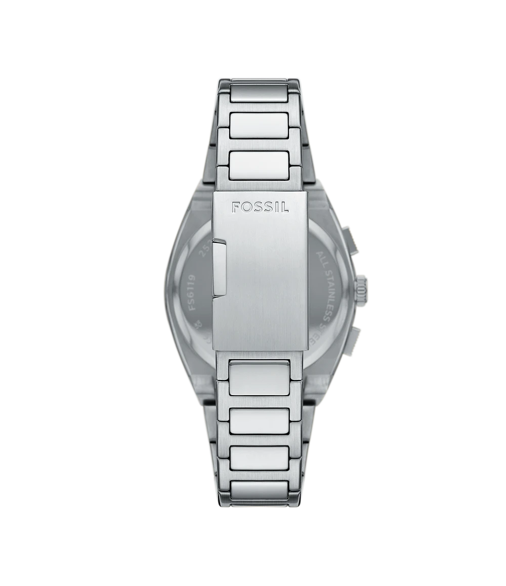 Fossil Everett FS6117 Chronograph Quartz Turquoise Dial Stainless Steel Chain Men’s Watch