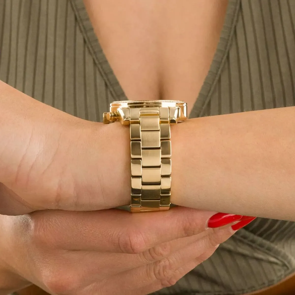 Michael Kors Ritz MK7310 Chronograph Quartz Gold-Tone Stainless Steel Chain Ladies Watch