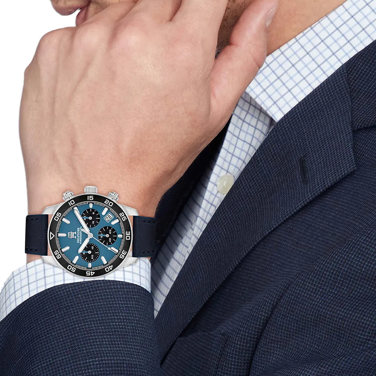 Tommy Hilfiger TH85 1792187 Chronograph Quartz Genuine Leather Blue Belt Men’s Watch