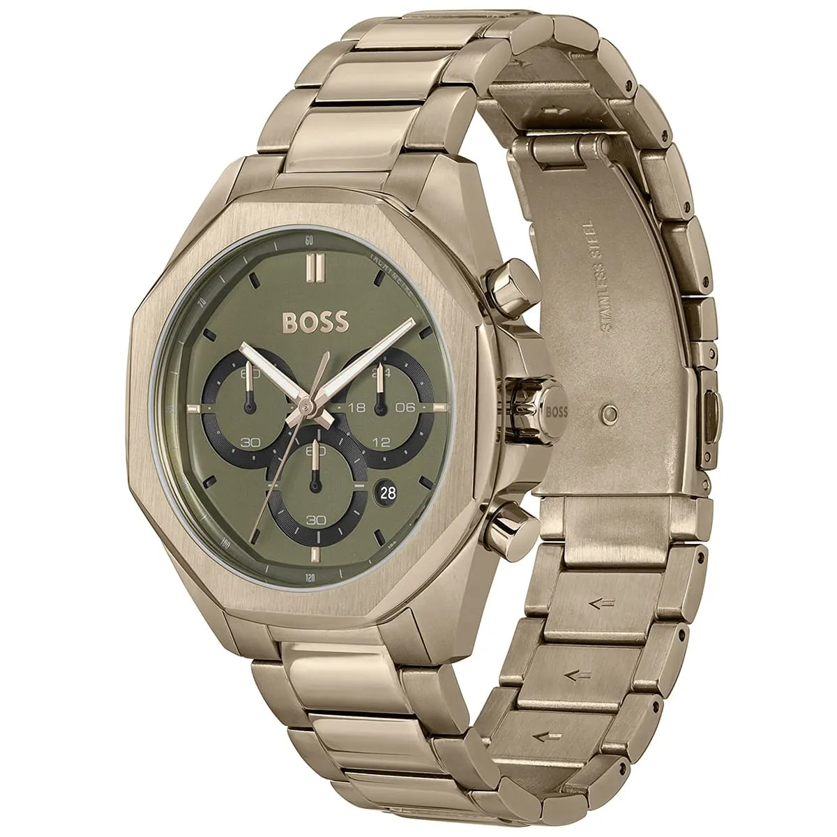 Hugo Boss Cloud HB1514019 Chronograph Quartz Green Dial Stainless Steel Chain Men’s Watch