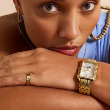 Fossil Raquel ES5398 Quartz Mother of Pearl - Moon Phase Dial Stainless Steel Gold-Tone Chain Lady’s Watch