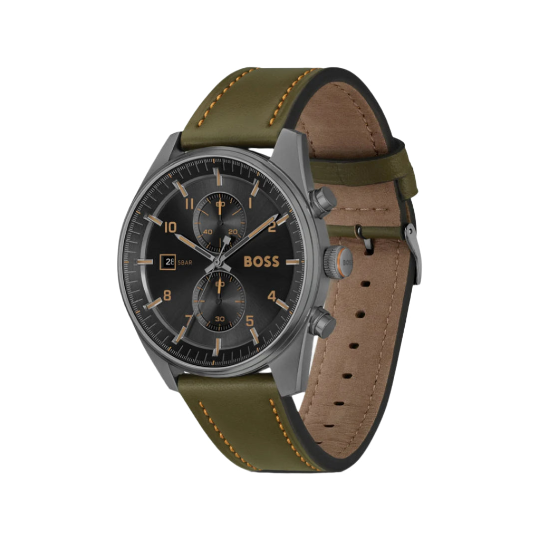 Hugo Boss HB1514148 Chronograph Quartz Genuine Leather Strap Men’s Watch