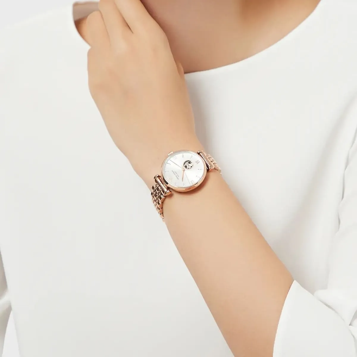 Emporio Armani Meccanico Gianni T-Bar AR60023 Automatic Stainless Steel Chain Lady’s Watch