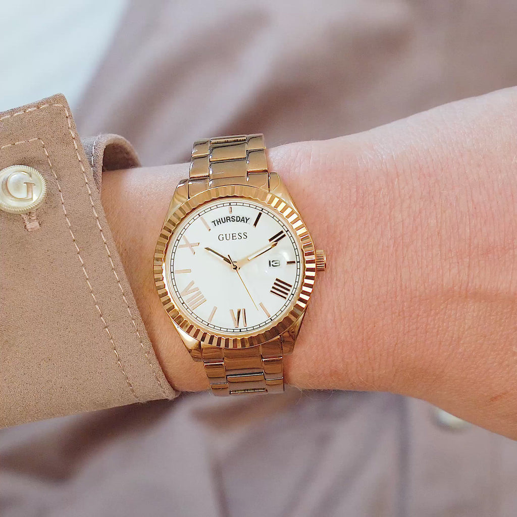 Guess Connoisseur GW0308L3 Quartz White Dial Stainless Steel Chain Women’s Watch