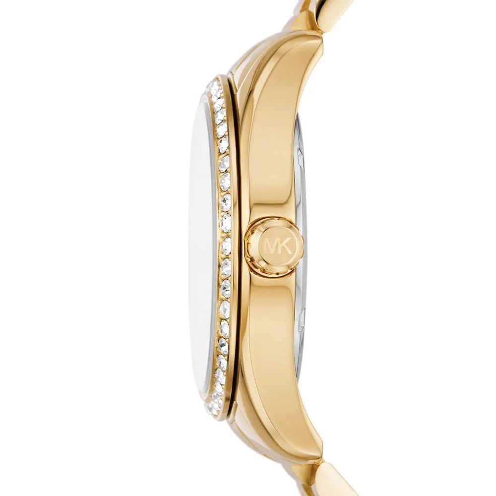 Michael Kors Lexington MK1079 Mother of Pearl White Dial Quartz Golden Tone Stainless Steel Women’s Watch