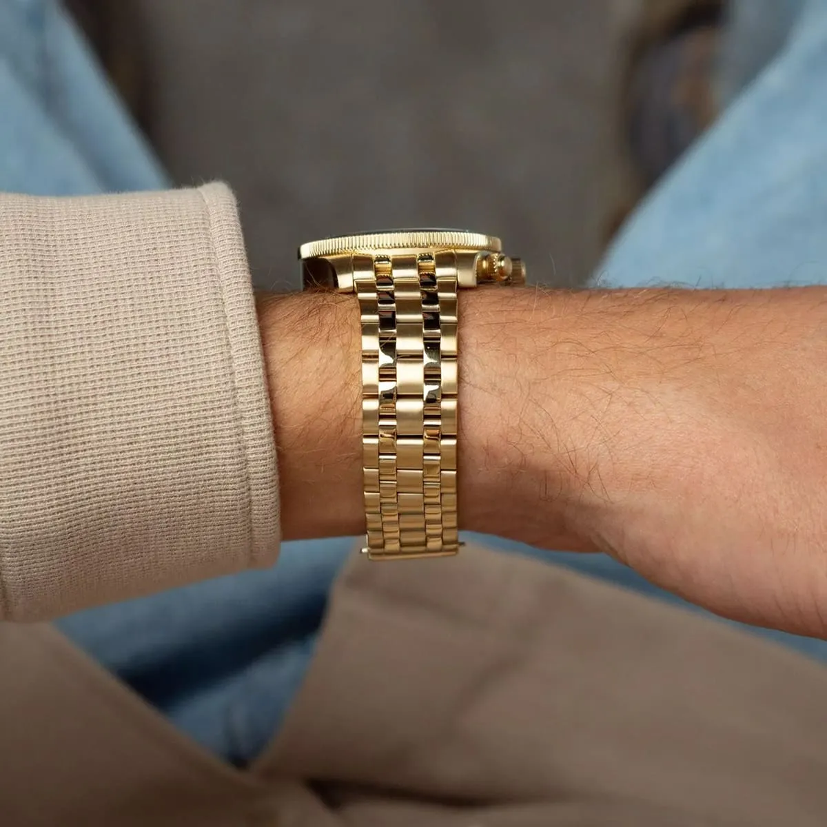 Tommy Hilfiger TH85 1792158 Chronograph Quartz Gold-Tone White Dial Stainless Steel Chain Men’s Watch