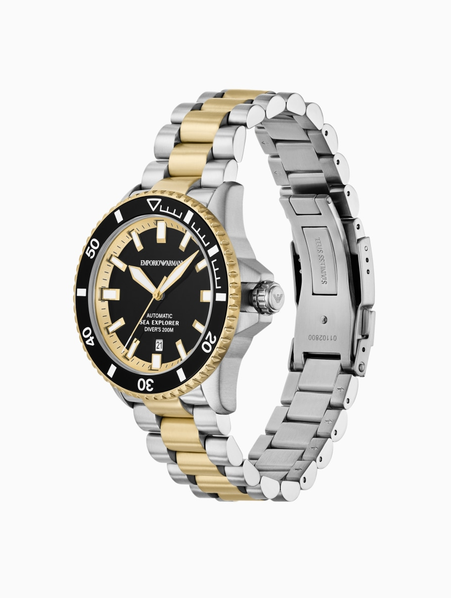 Emporio Armani Sea Explorer AR60089 Automatic Gold-Tone Stainless Steel Chain Men’s Watch